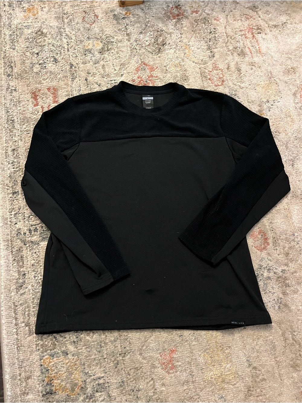 Men's Black Long-Sleeve Performance Crew